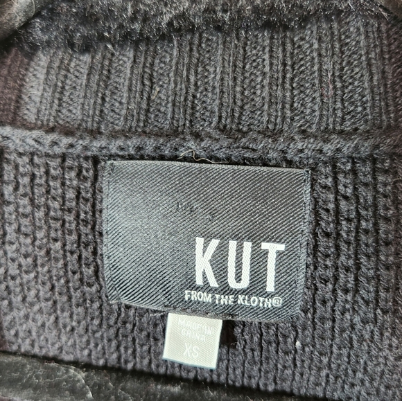 Kut from the Kloth Black Cardigan with Faux Fur Collar Womens XS - Picture 11 of 11